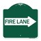 Signmission Designer Series Sign-Fire Lane Right Arrow, Green & White Aluminum Sign, 18" x 18", GW-1818-24391 A-DES-GW-1818-24391 - alternate 1